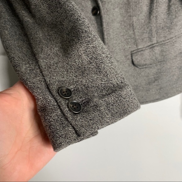 Loft Grey Button Up Cotton Long Sleeve Blazer Sz M - Picture 5 of 8
